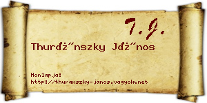 Thuránszky János névjegykártya