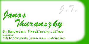 janos thuranszky business card